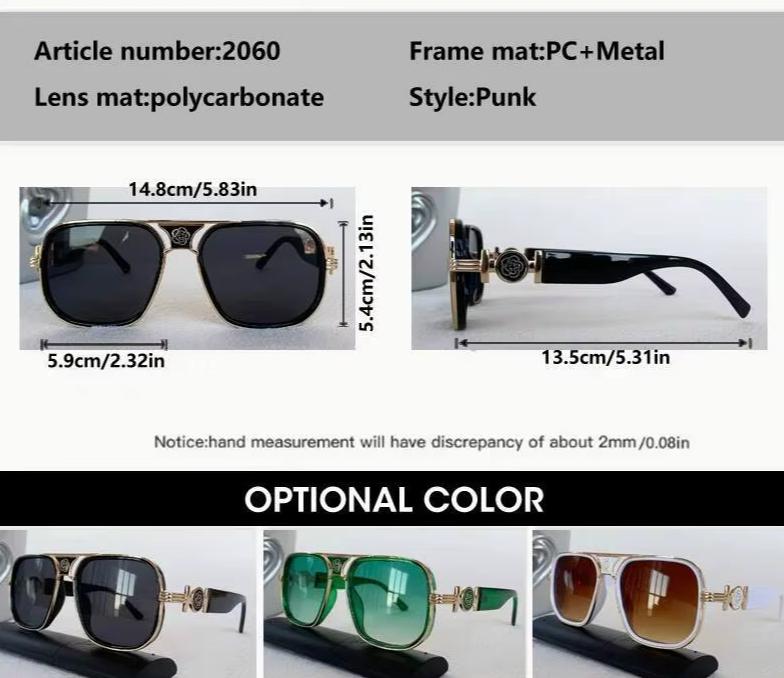 Women Fashion Designer Square American Glass Lens Pilot Sunglasses UV400 Eyewear