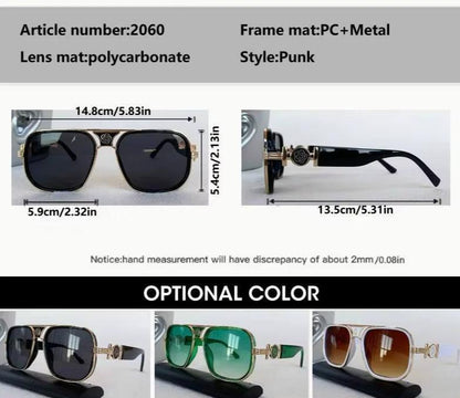 Women Fashion Designer Square American Glass Lens Pilot Sunglasses UV400 Eyewear