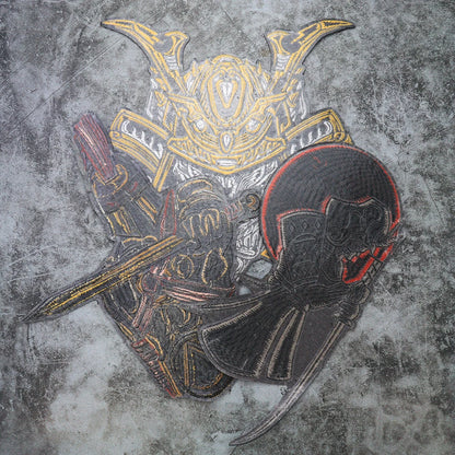 Japan Samurai Embroidery Double Sword Vikings Warrior Military Armband Tactical Emblem Patch Appliques Iron on Patches Badge Clothes Sewing