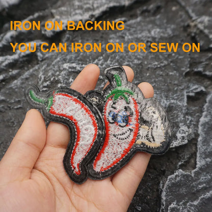 Funny Spicy Pepper Embroidered Patch Iron-On Sewing Clothes Patches Applique