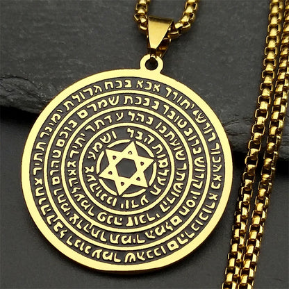 Women Men Stainless Steel Jewish Christianity Tetragrammaton Jehovah Yahweh Hebrew Alphabet Necklace