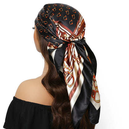 90*90cm Women Four Seasons Square Silk Satin Bandana Wrap Shawl Scarves Scarfs ggk7