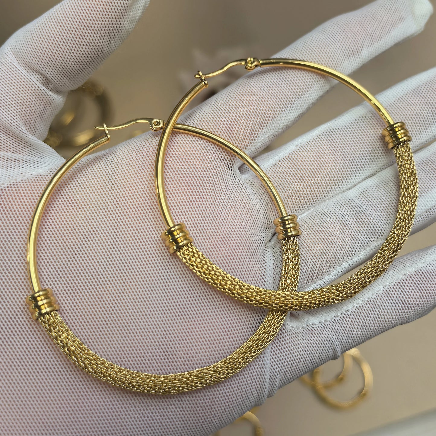 Exaggerated 18K Gold Plated Stainless Steel Women's Earrings Jewelry Gifts