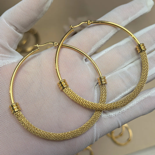 Exaggerated 18K Gold Plated Stainless Steel Women's Earrings Jewelry Gifts