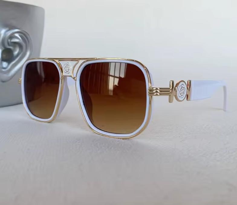 Women Fashion Designer Square American Glass Lens Pilot Sunglasses UV400 Eyewear