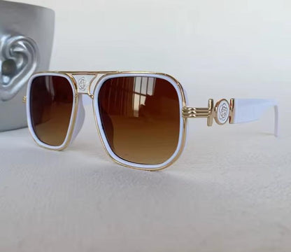 Women Fashion Designer Square American Glass Lens Pilot Sunglasses UV400 Eyewear