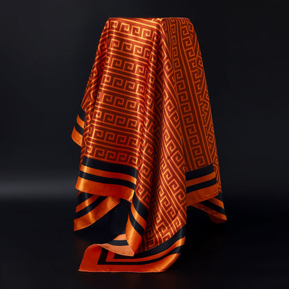 90cm Women Four Seasons Square Silk Satin Bandana Wrap Shawl Scarves Scarfs gfK4