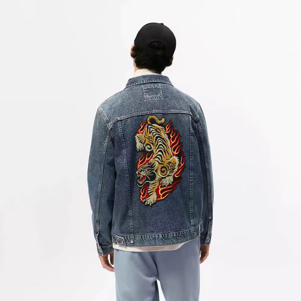Golden Torch Leopard Embroidery Patch Appliques Iron on Patches Badge Clothes Sewing