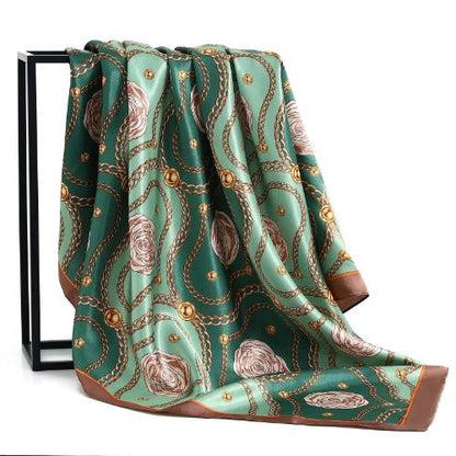 90cm Women Four Seasons Square Silk Satin Bandana Wrap Shawl Scarves Scarfs Spk7
