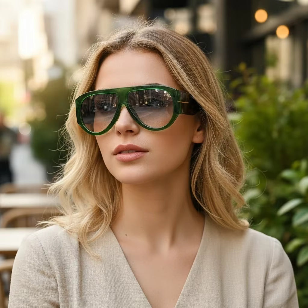 Y2K Women Men Vintage Fashion Designer Cat Eyes Oversized Sunglasses Glasses