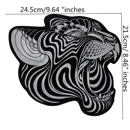 Large Black Snake Embroidery Tiger Maple Leaf Patches for Clothes Patch Stickers DIY Punk Badges for Iron-on Applique
