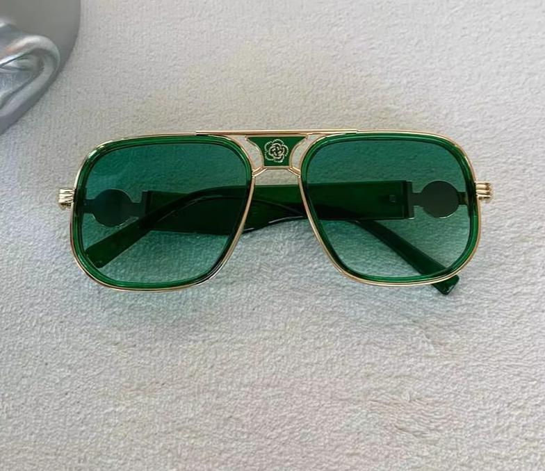 Women Fashion Designer Square American Glass Lens Pilot Sunglasses UV400 Eyewear