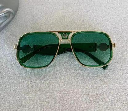 Women Fashion Designer Square American Glass Lens Pilot Sunglasses UV400 Eyewear