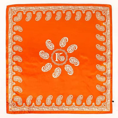 90cm Women Vintage Paisley Square Silk Shawls Printed Wraps Bandana Scarves