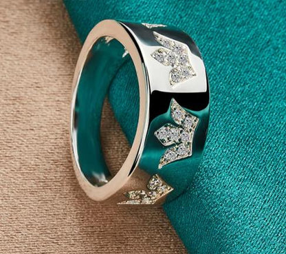 925 Sterling Silver Crown Zircon Women Man Wedding Engagement Party Fashion Charm Ring
