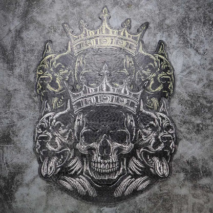Cool gold and silver crown skull Embroidered Patch Appliques Iron on Patches Badge Clothes Sewing