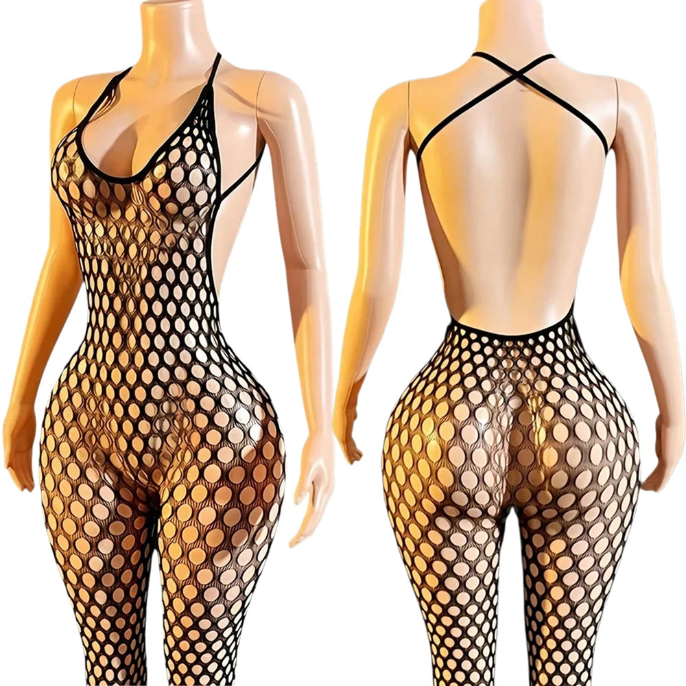 Sexy Erotic Open Crotch Hollow Pantyhose Fishnet High Stocking Crotchless Bodystockings Lingerie