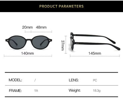 Women Men Retro Small Oval Rivets Shades UV400 Sunglasses Glasses