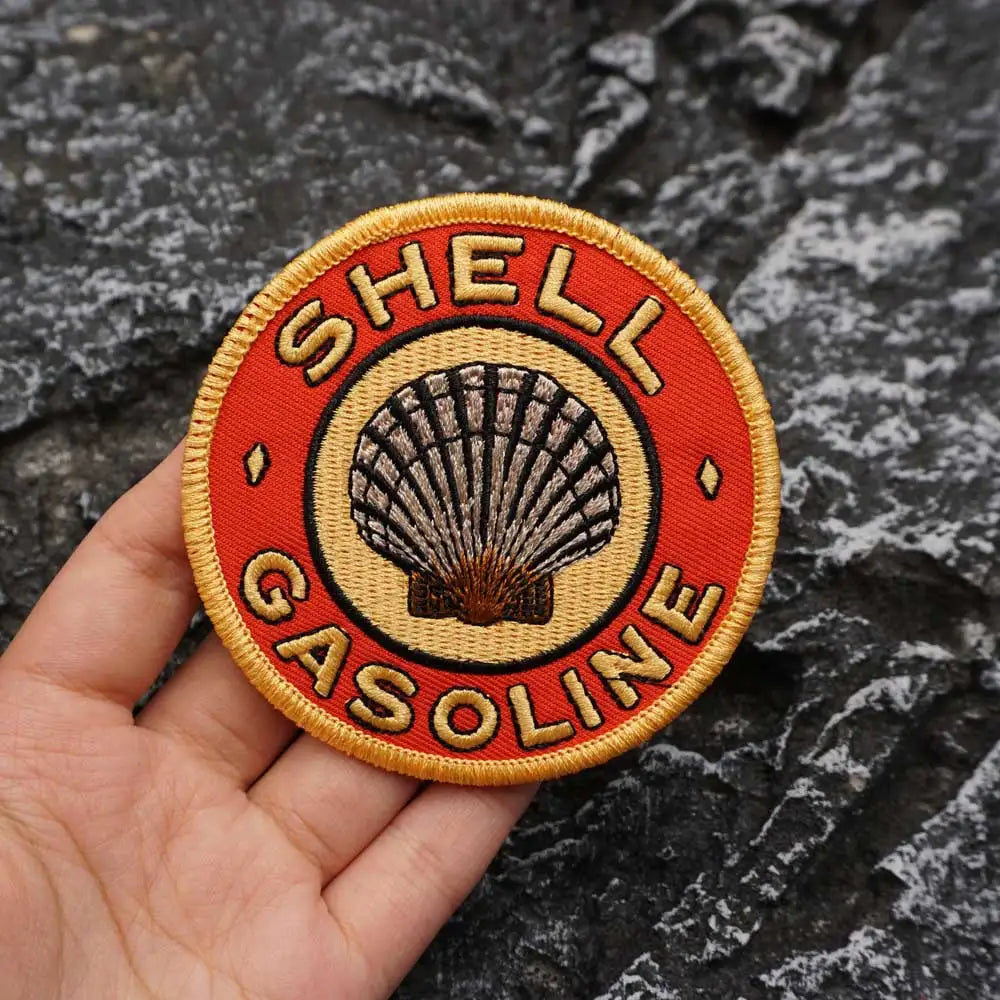 SHELL GASOLINE Embroidered Patch  Iron-On Sewing Clothes Patches Applique