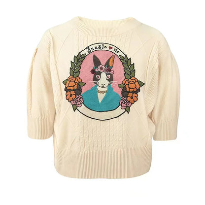 Embroidered Large Animal sheep Cat Rabbit Patches Sew on Clothing Patch Badges Twill Craft Stickers