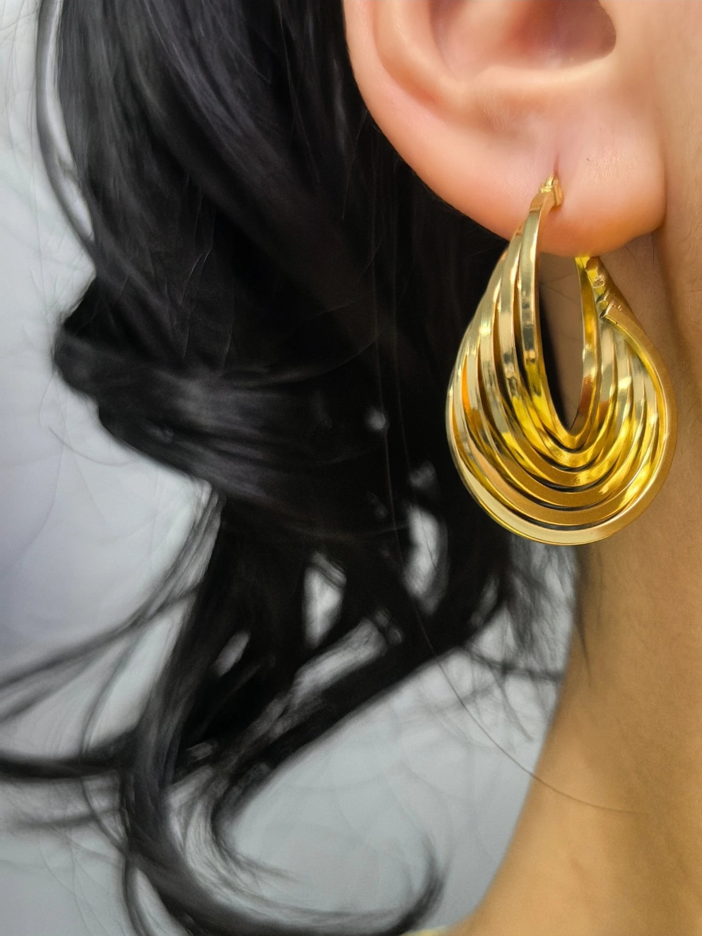 Women 18K Gold Plated Stainless Steel Fashion Wedding Party Earrings Jewelry Party Gift