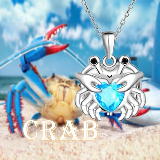 Women Fashion Cute Crab Cartoon Pendant Necklace