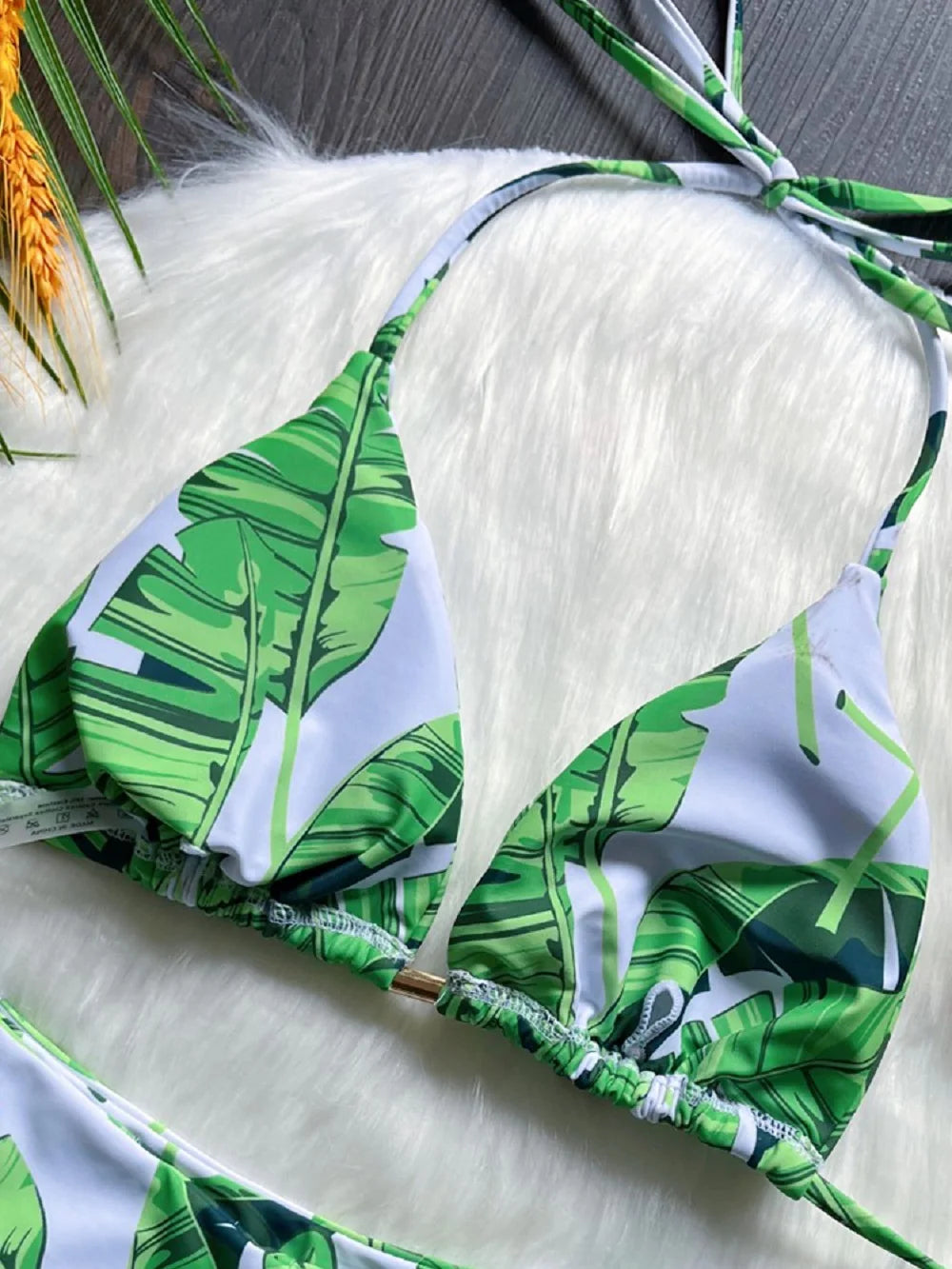 Sexy Print Bandage Bikini Swimsuit Two-piece Triangle Swimwear Brazilian Bathing Suit