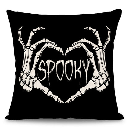 18x18 Inches Halloween Skull Spider Spooky Web Design Sofa Cushion Pillowcase Home Decor