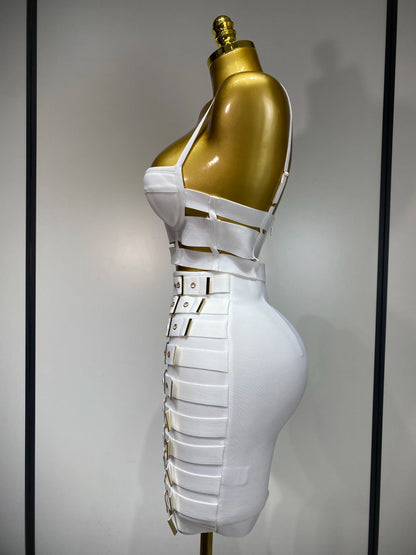 Sexy Cut Out Mini Bandage Two Piece Celebrity Evening Birthday Club Party Skirt Dress