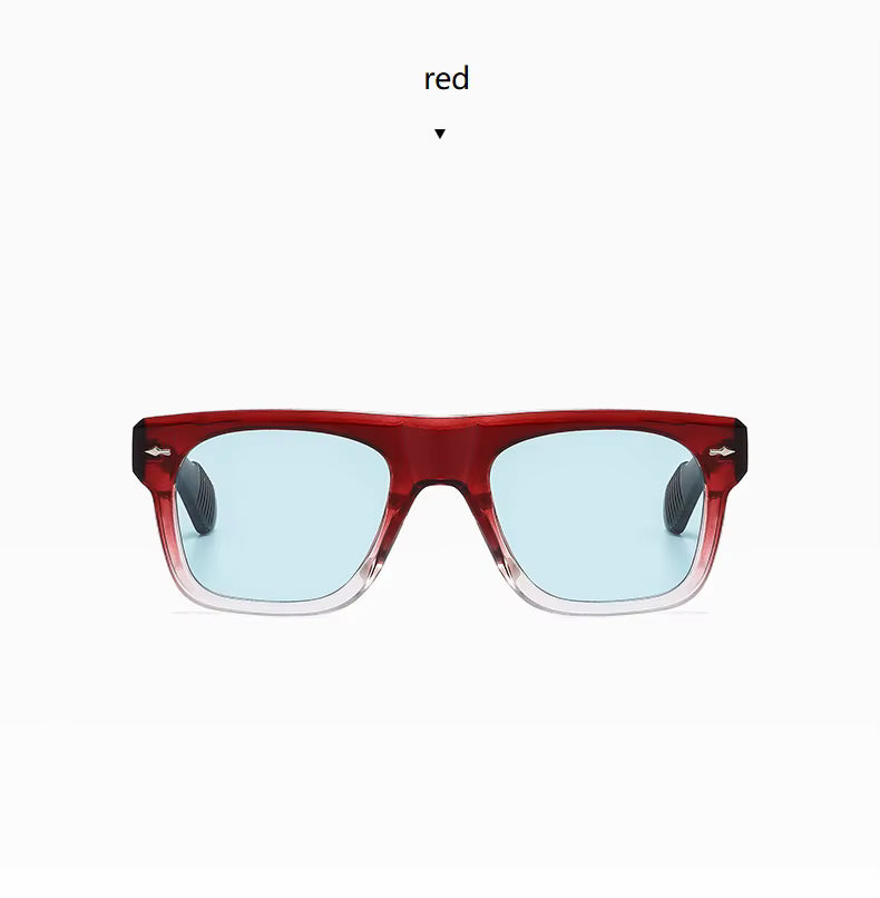 Women Men Vintage Rivets Punk Shades UV400 Square Sunglasses Glasses