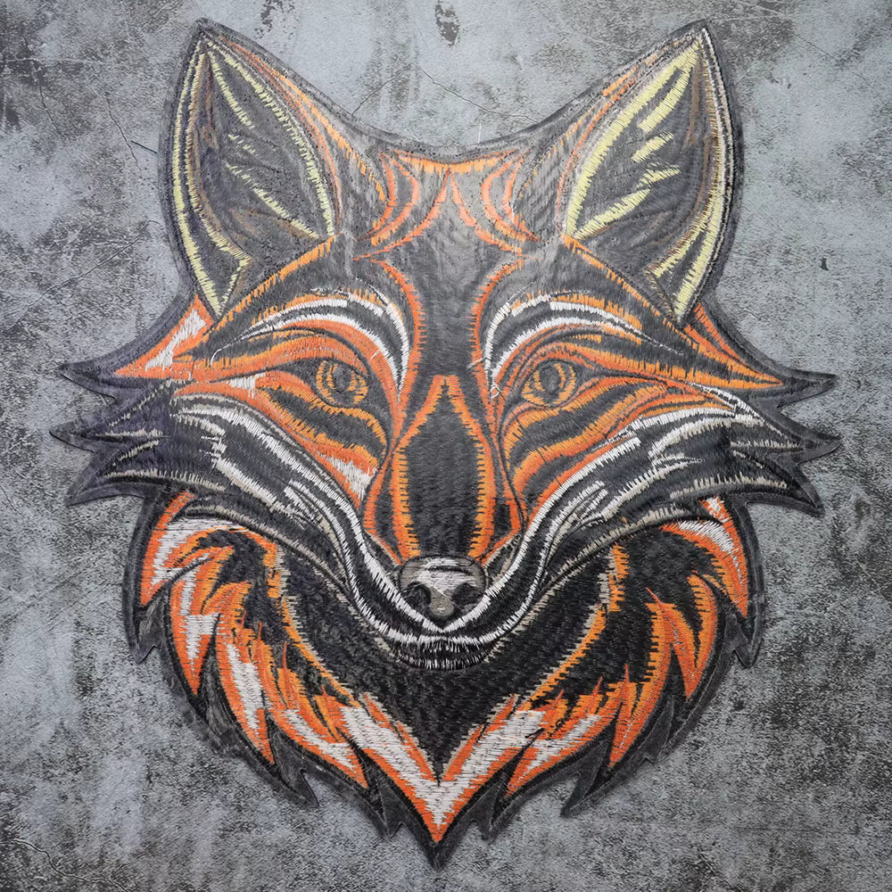 Mushroom Orange Foxes Motorcycle Embroidered Animal Patch Appliques Iron on Patches Badge Clothes Sewing