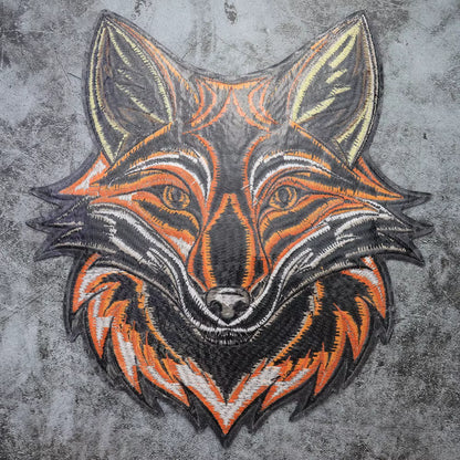 Mushroom Orange Foxes Motorcycle Embroidered Animal Patch Appliques Iron on Patches Badge Clothes Sewing