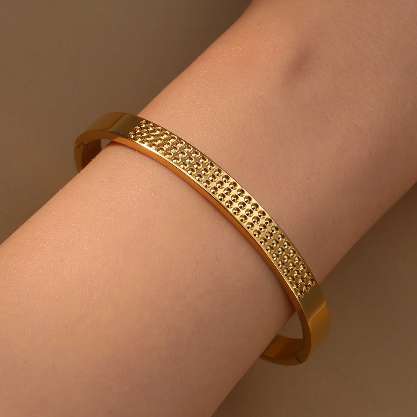 Stainless Steel 18K Gold Plated Zircon Women's Bracelet Bangles Gifts
