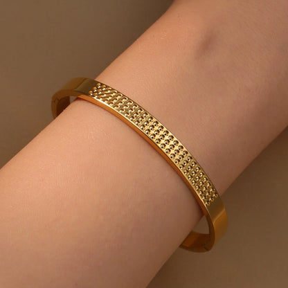 Stainless Steel 18K Gold Plated Zircon Women's Bracelet Bangles Gifts