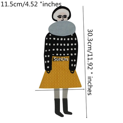 Cartoon Characters Embroidery Patches Girl Stickers sew on Clothing DIY Craft