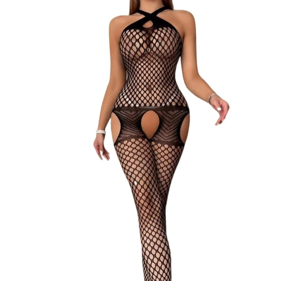 Sexy Erotic Mesh Fishnet Bodysuit Crotchless Tights Backless Bodystockings Underwear Lingerie