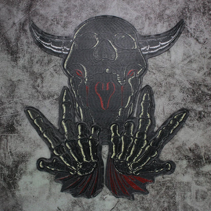 Skull Finger Embroidery Patch Appliques Iron on Patches Badge Clothes Sewing
