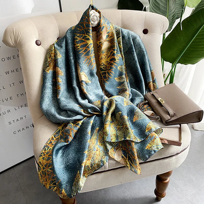 180*90cm Women Designs Silk Satin Bandana Long Shawls Wraps Scarves Pashmina Scarf