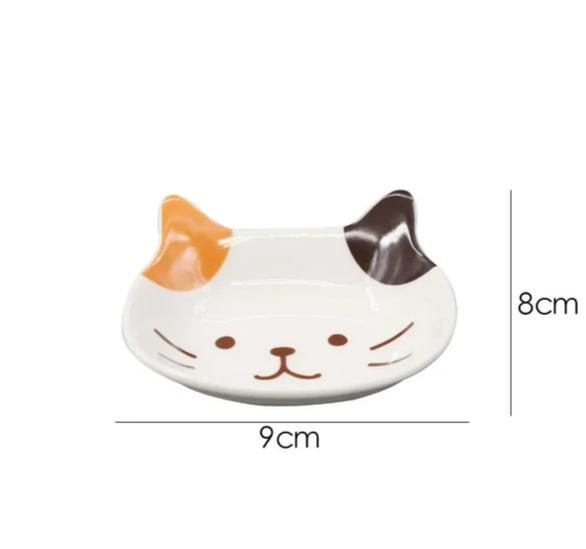 Tiny Japanese Cute Cat Creative Ceramic Dish Porcelain Dipping Saucer Snack Plate Tableware