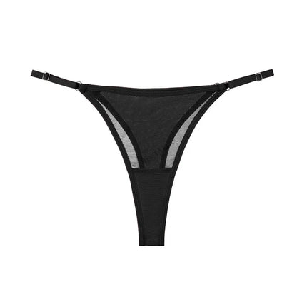 Women G-String Lace Briefs Hollow Out Transparent Thong Thin Underwear Low Waist Panties