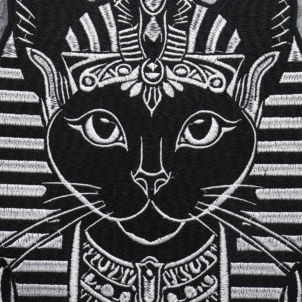 Large Black Noble Animal Cat Patch Embroidered Patches Iron on Clothing Backpack Badges Twill Craft Stickers