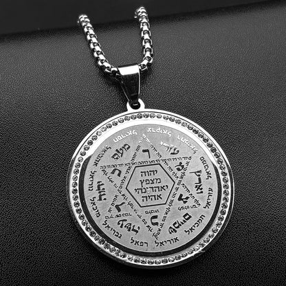 Women Men Stainless Steel Gold Silver Color Jewish Hebrew Kabbalah Star of David Rhinestones Pendant Necklace