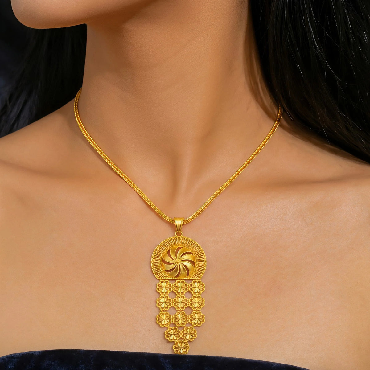 Indian Bridal Women African Dubai Gold Plated Long Wedding Party Necklace Earrings Jewelry Set