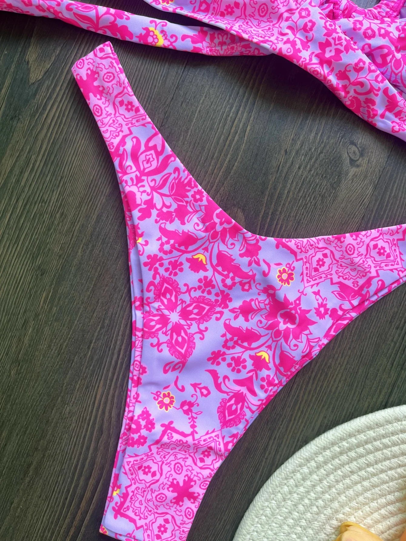 Sexy Colorful Floral Printed Bikini Swimsuit Two-pieces Bikini Bather Bathing Suit