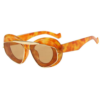 Men Women y2K Hip Hop Punk Oval Designer Square UV400 Glassess Sunglasses