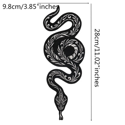 Large Black Snake Embroidery Tiger Maple Leaf Patches for Clothes Patch Stickers DIY Punk Badges for Iron-on Applique