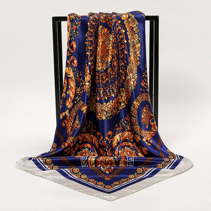 Women Fashion Silk Square Scarf Printed Flower Pashmina Bandana Scarves