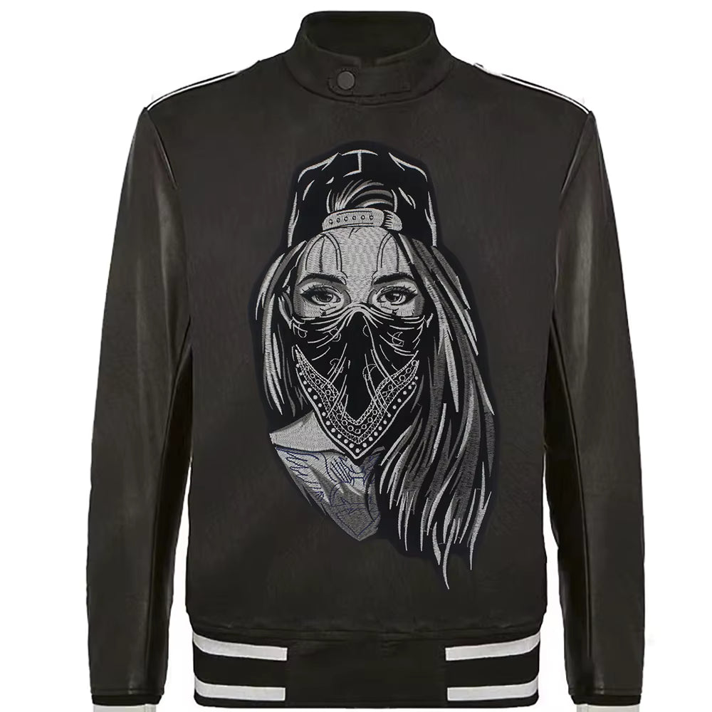 Veiled Girl Patch Large-Size Biker Stickers Embroidered Patch Appliques Iron on Patches Badge Clothes Sewing