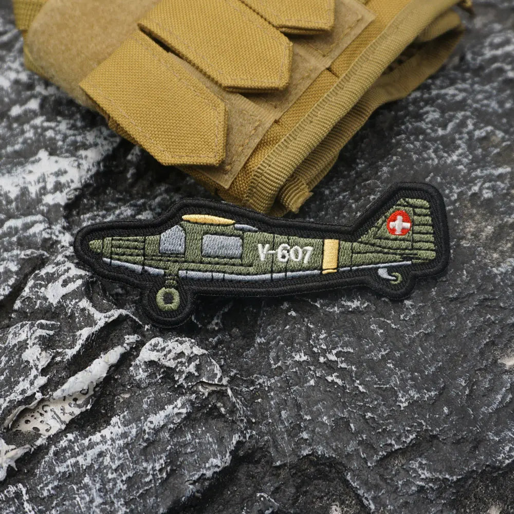 V-607 aircraft Embroidered Patch Iron-On Sewing Clothes Patches Applique