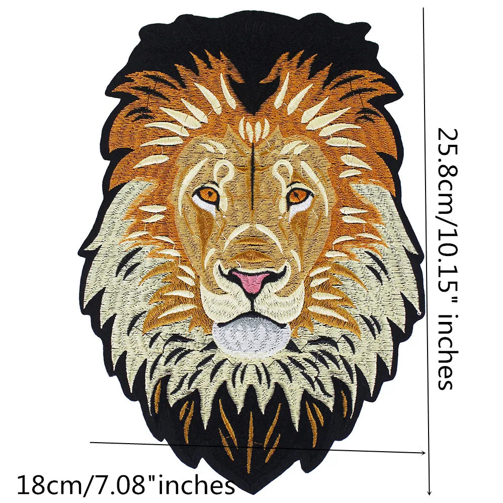 1Set Lion Dog Embroidery Patch Appliques Iron on Patches Badge Clothes Sewing